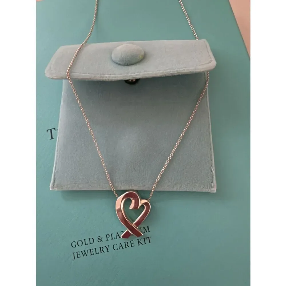 Tiffany & Co Paloma Picasso® Loving Heart Pendant 925 necklace Vintage GORGEOUS